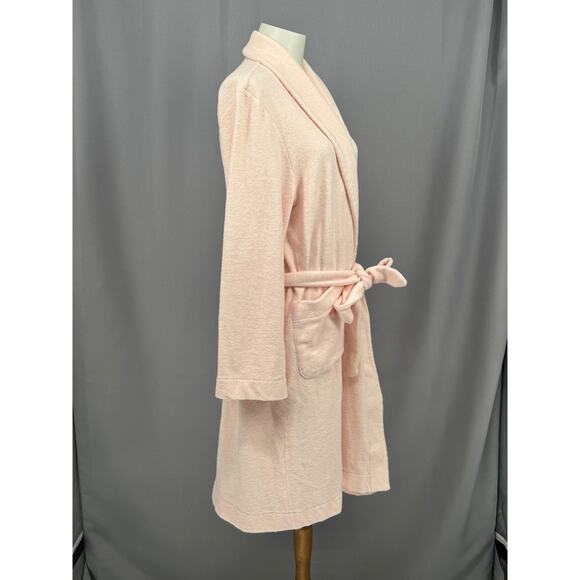 Hanro Bathrobe Womens Small Belted Shawl Collar Terry Robe Fleece Lined Lounge - Picture 4 of 12